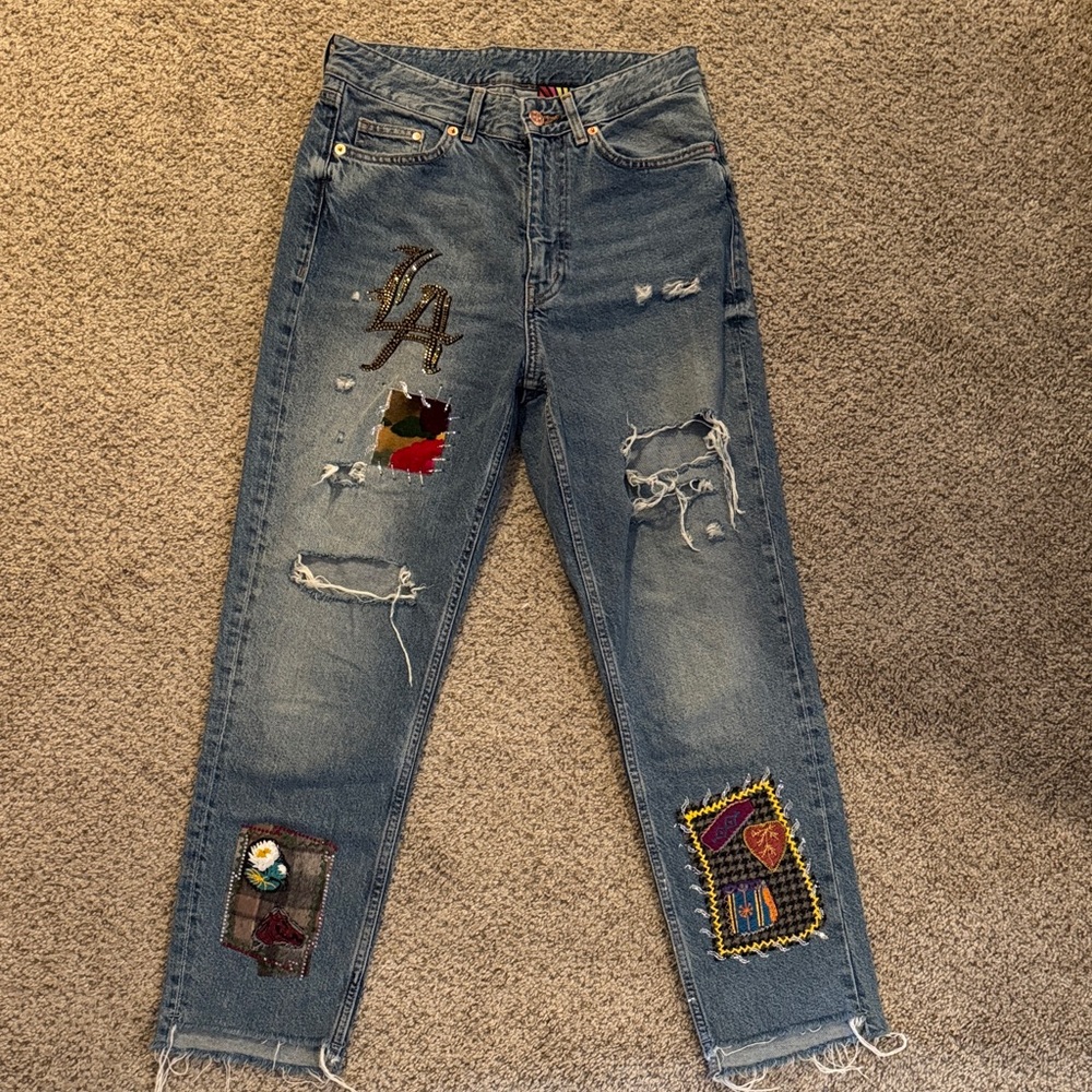 Libertine LA Bedazzled Patchwork Jeans